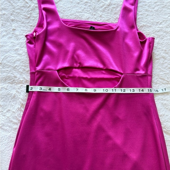 NWT Guess Fuchsia Satin Mini Dress-Medium - Picture 6 of 7